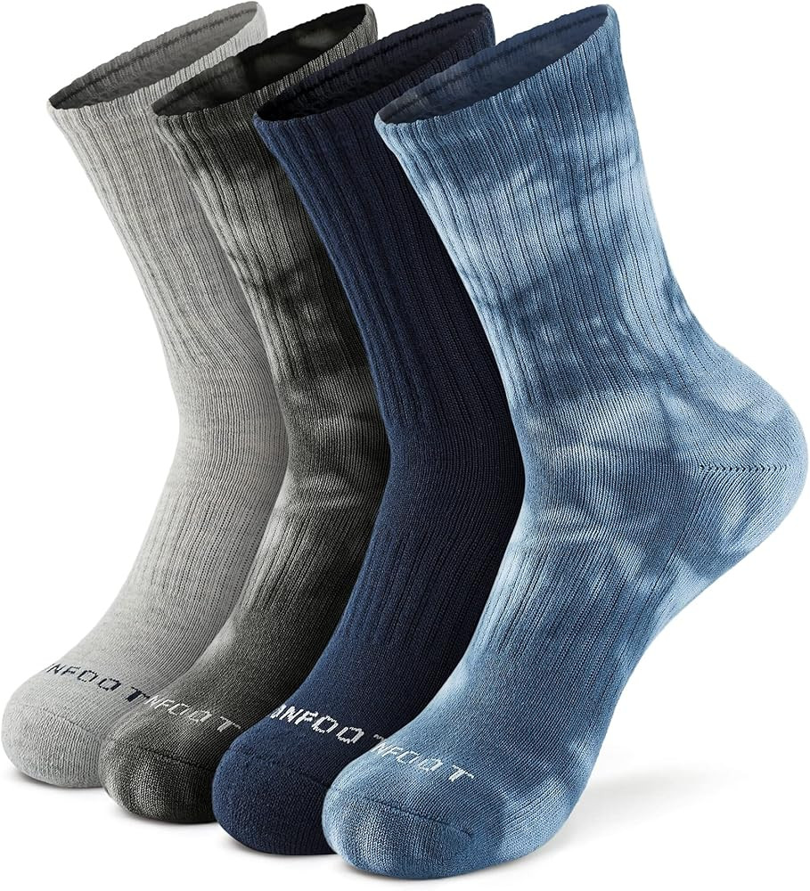 MONFOOT Women's and Men's 3-8 Pairs Athletic Cushion Crew Socks Multi | Amazon (US)