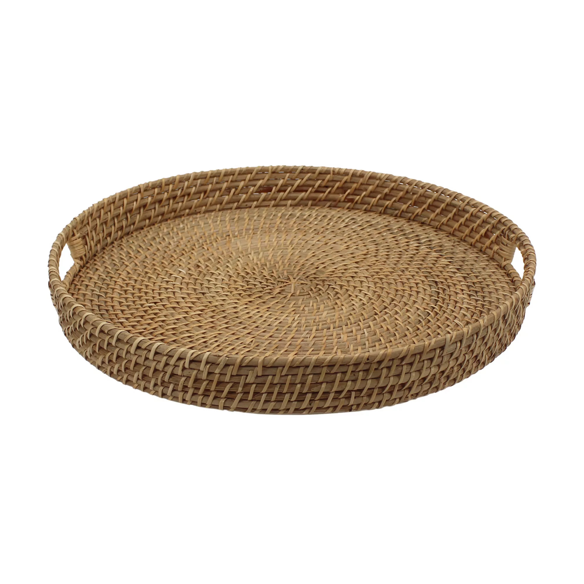 Everyday Decor Natural Rattan Round Tray Table Decor | Kohl's