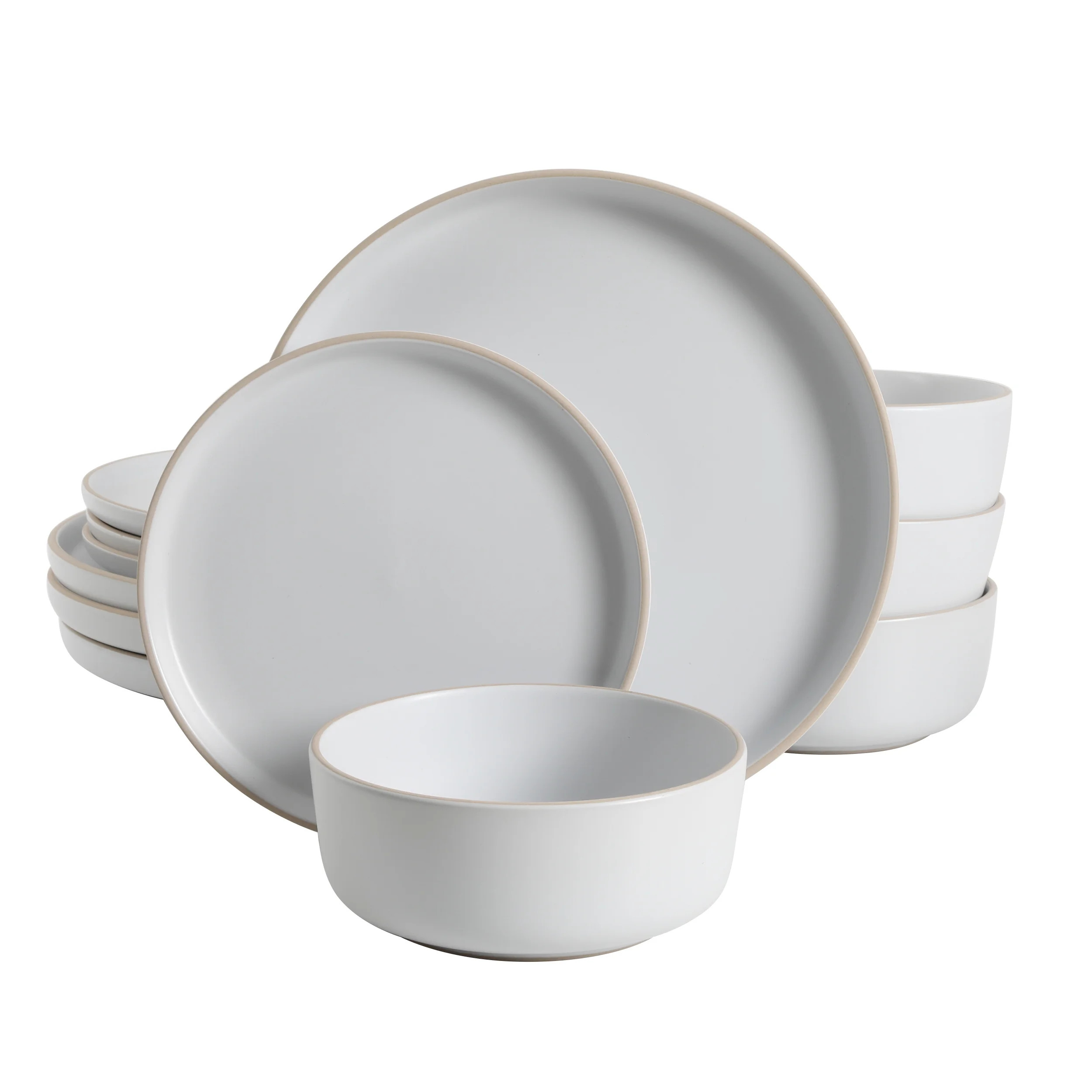 Gibson Home Everyday Essential White Dinnerware Set, 12-Piece Set - Walmart.com | Walmart (US)
