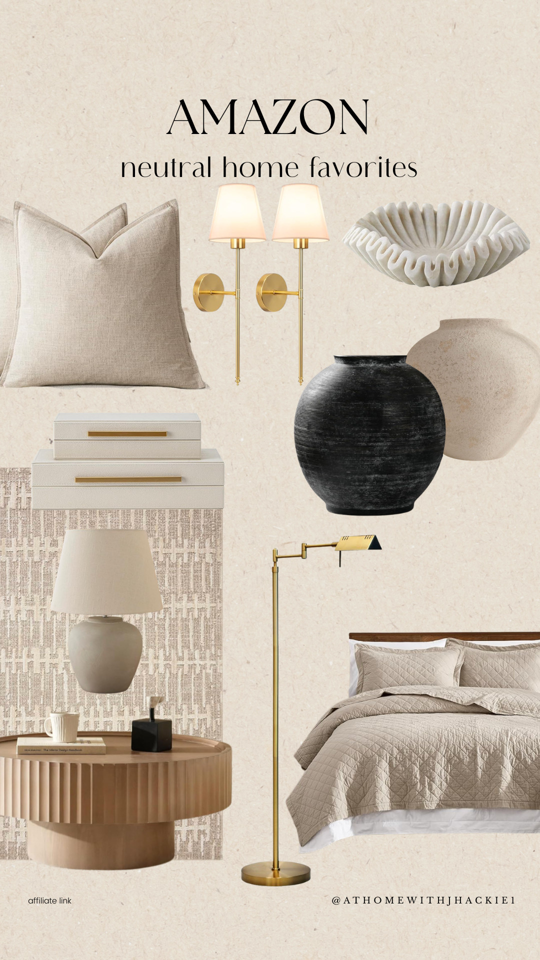 Amazon neutral home decor, neutral home favorites, amazon home finds, beige home decor, modern neutral decor, organic modern home, brass wall sconces, neutral throw pillows, textured vases, black ceramic vase, beige ceramic vase, scalloped bowl decor, linen bedding neutral, quilted neutral bedding, fluted wood coffee table, neutral table lamp, affordable amazon decor, cozy neutral bedroom, minimalist home styling, at home with jhackie 

 

#LTKHome