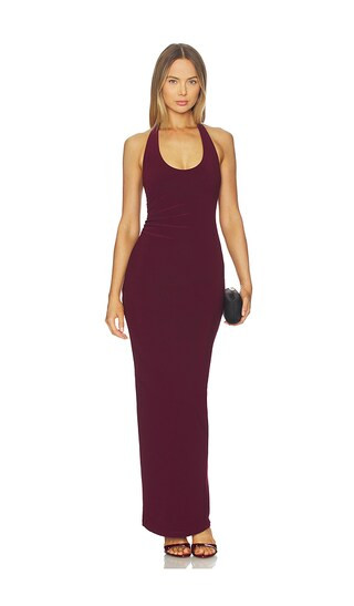 Natalia Halter Maxi Dress in Wine | Revolve Clothing (Global)