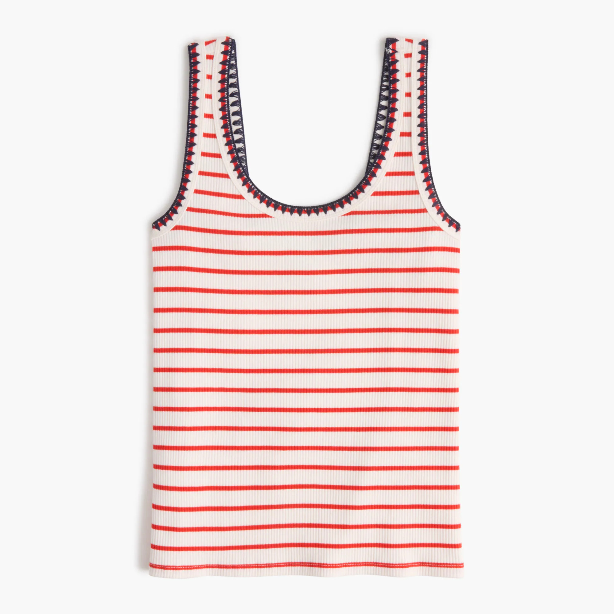 Striped blanket-stitch tank top | J.Crew Factory