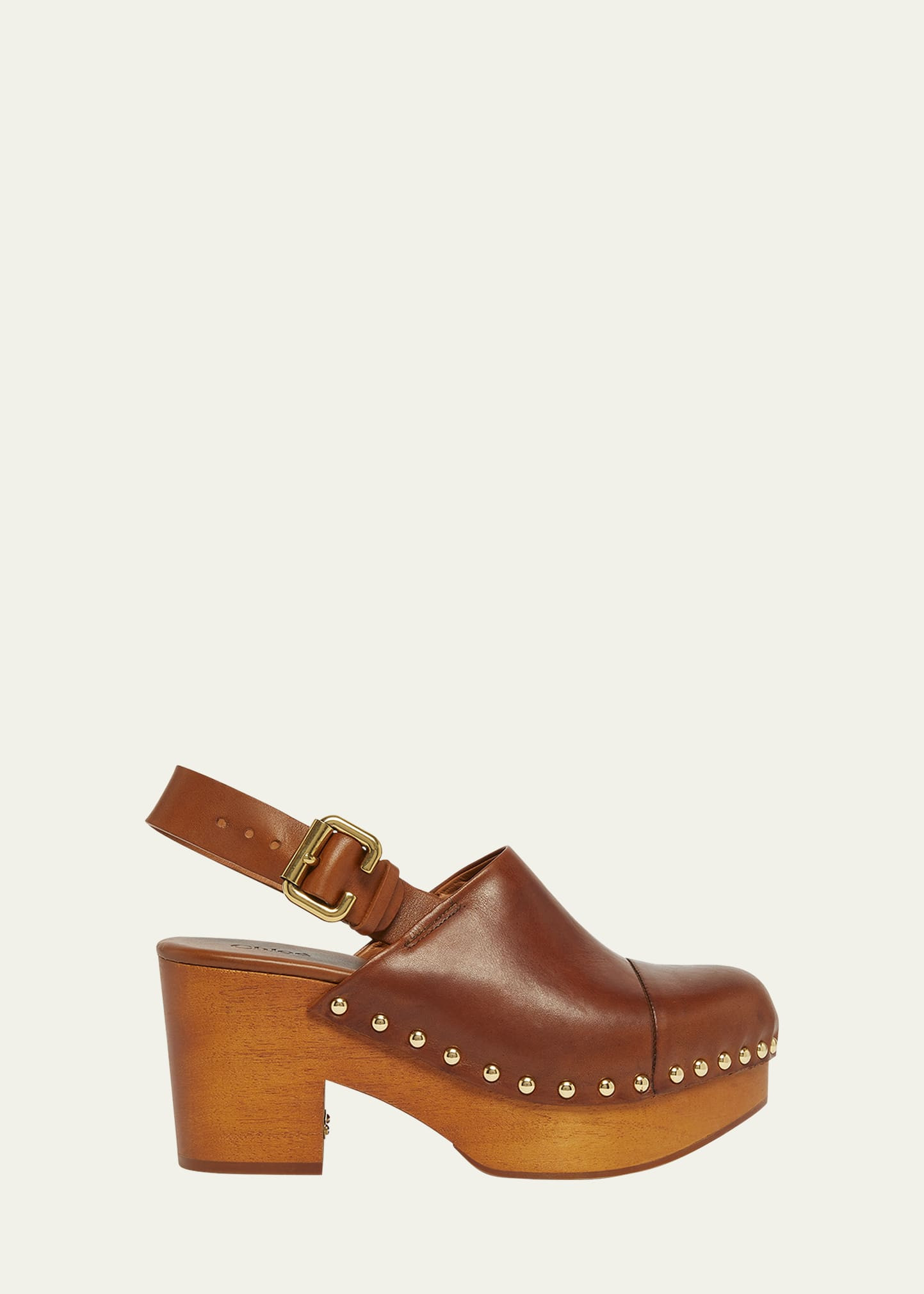 Chloe Jeannette Leather Slingback Platform Clogs | Bergdorf Goodman