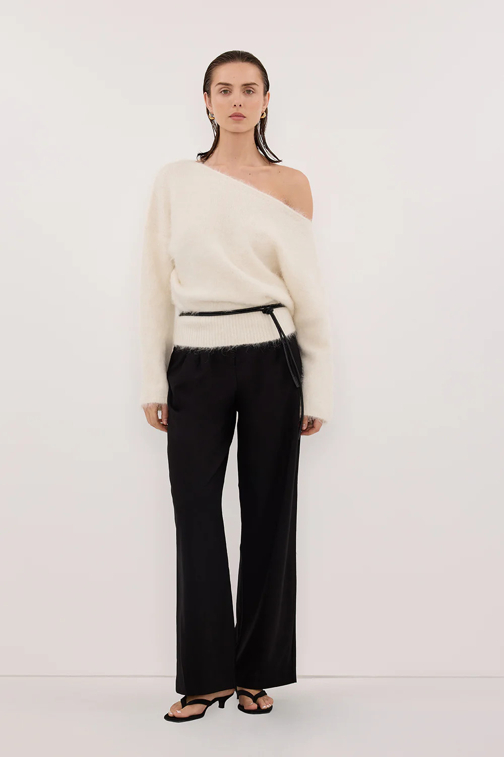 SALMA IVORY ASYM KNIT JUMPER | DISSH