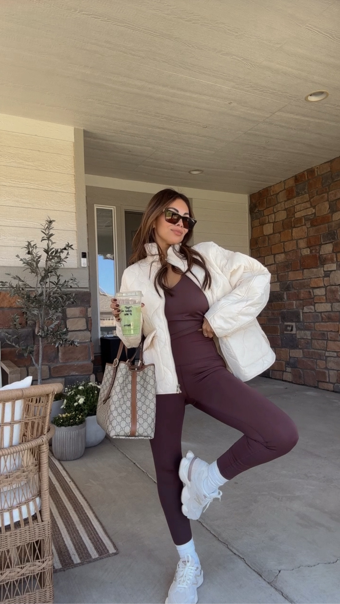 Obsessed with this set in this pretty espresso color 🐻 ☕️ ☁️ wearing medium in top could’ve done a small, bottom size small could’ve done an xs,  coat small and shoes tts. 

School drop off outfit 
Outfit of the day 
OOTD 
Mom style 
Fall outfit idea 
Casual outfit 
Easy outfit 
Everyday style 
Petite 
Realistic outfit 
Active set 
Target set 
Target find 
Target fashion 
Workout set 
H&M 
Coat 


#LTKFindsUnder50 #LTKStyleTip #LTKSeasonal