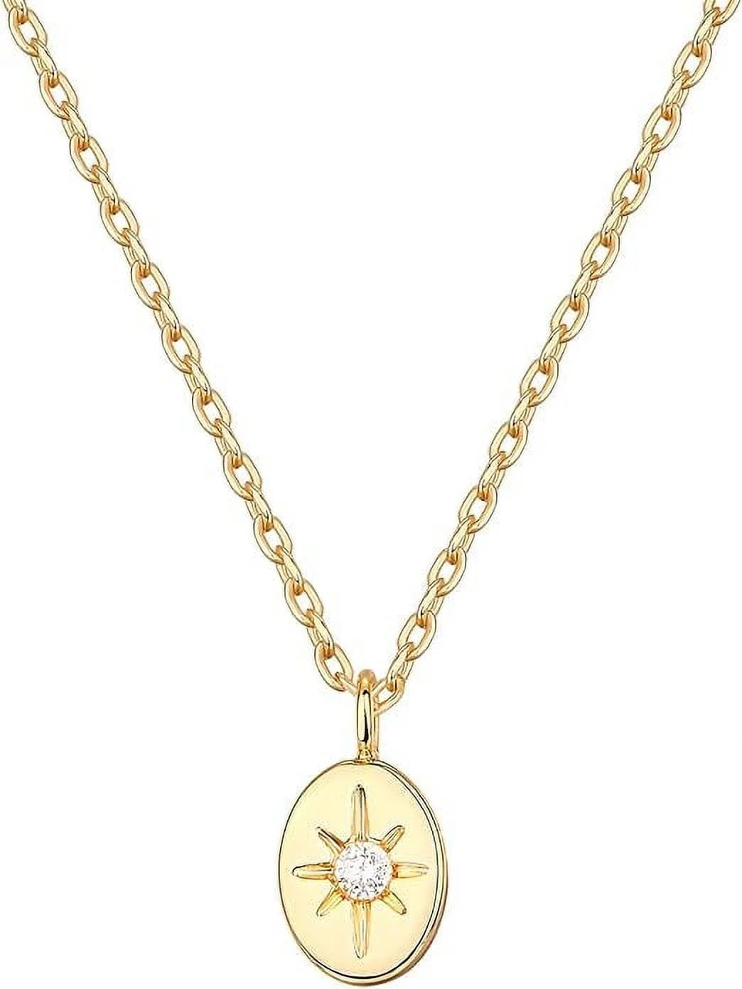 PAVOI 14K Gold Plated Charm Necklaces for Women | 8x1.6x6mm Pendant North Star Necklaces | 925 St... | Walmart (US)