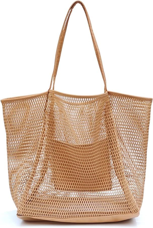 Amazon.com: HOXIS Mesh Beach Tote Womens Shoulder Handbag Large : Clothing, Shoes & Jewelry | Amazon (US)