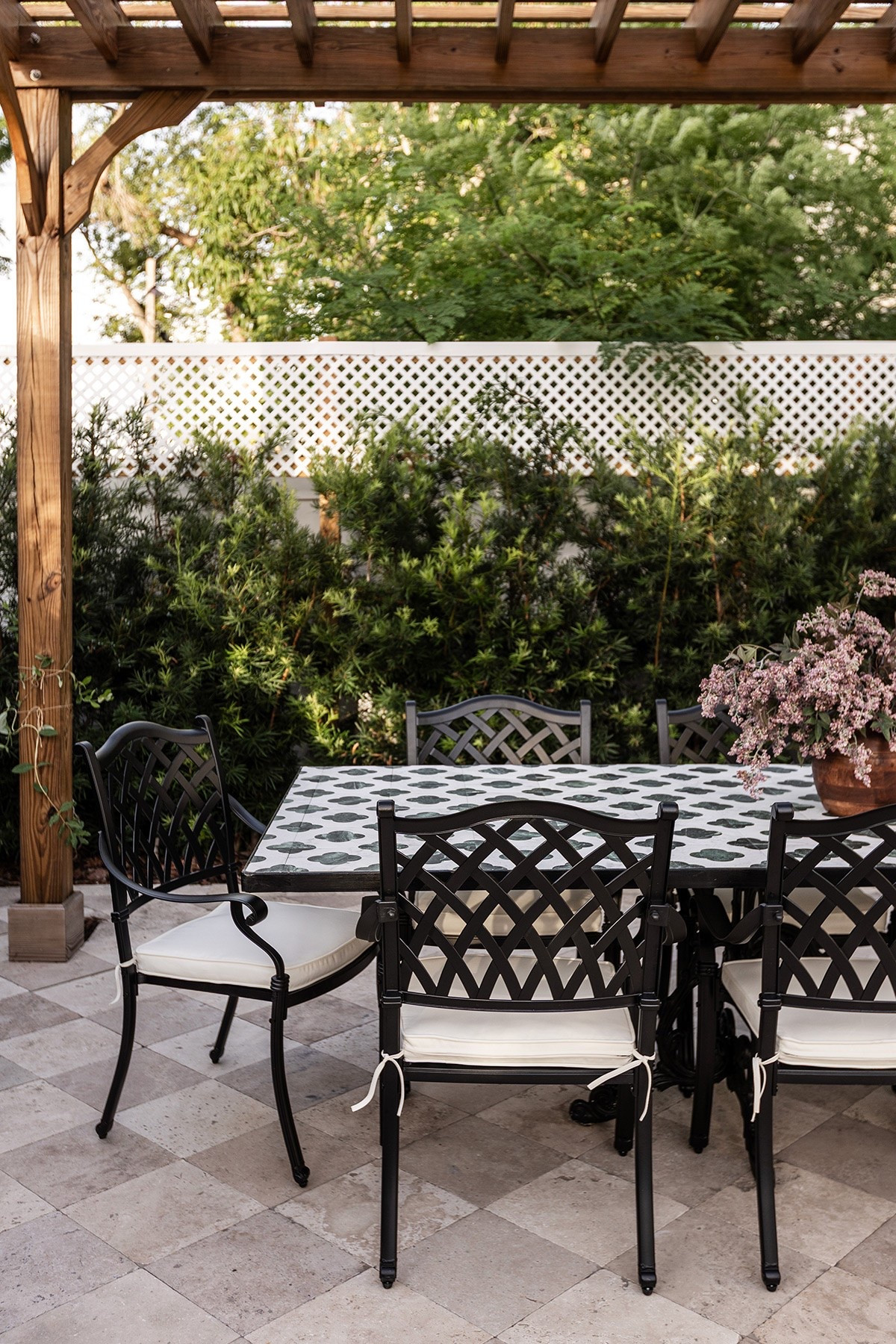 #ad Turning our backyard into a Mediterranean boutique resort, one dinner at a time ✨ 

Tile and chairs from @wayfair! #WayfairPartner #wayfair

#LTKHome