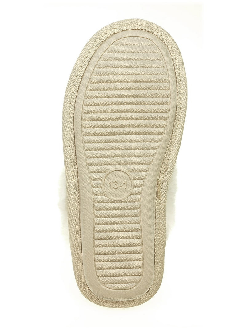 Holiday Time Mommy & Me Metallic Scuff Slippers | Walmart (US)