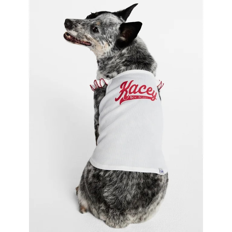 Kacey Lee Ruffled Spaghetti Strap Pet Tee for Cats and Dogs, White, Extra Small | Walmart (US)