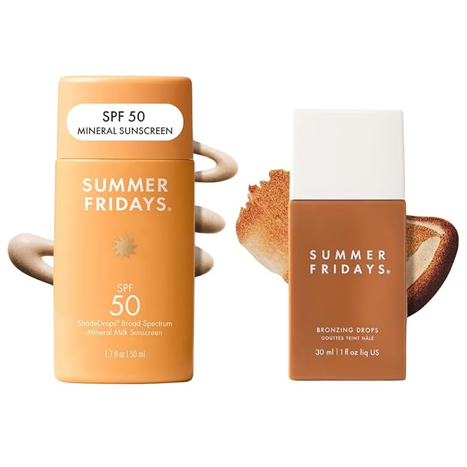 Summer Fridays ShadeDrops SPF 50 Mineral Milk Sunscreen + Bronzing Drops Skin Care Set - Lightwei... | Amazon (US)
