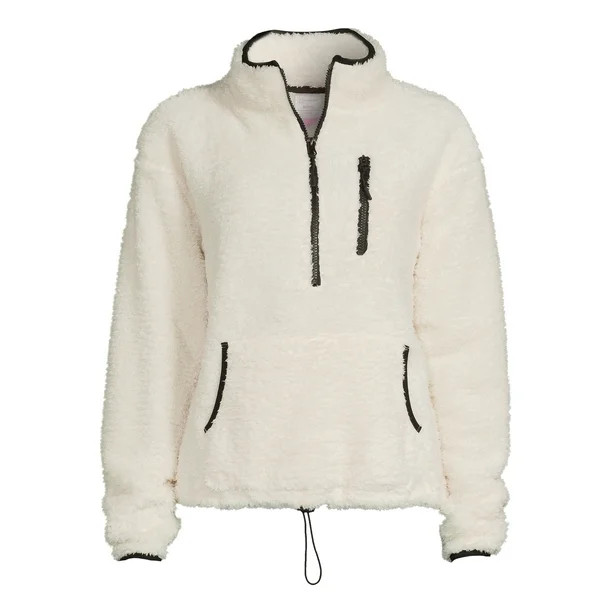 No Boundaries Junior's Plush Quarter Zip Pullover - Walmart.com | Walmart (US)
