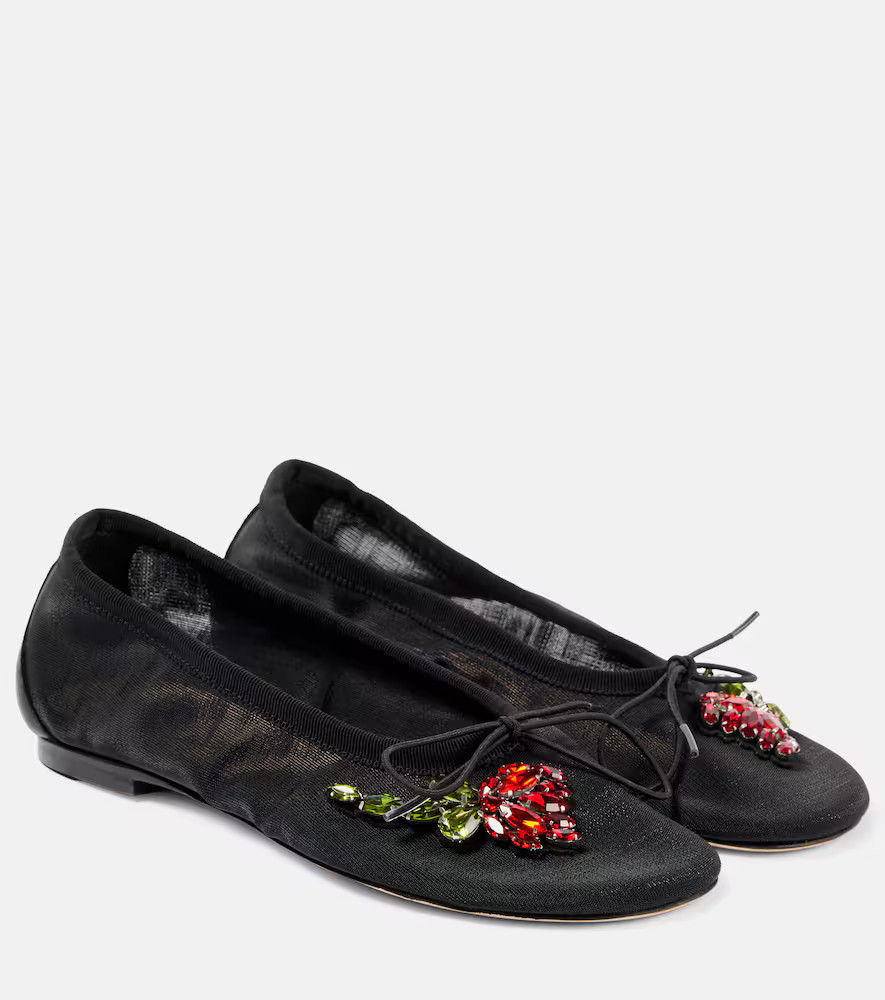 Simone Rocha Bow-detail embellished ballet flats | Mytheresa (US/CA)