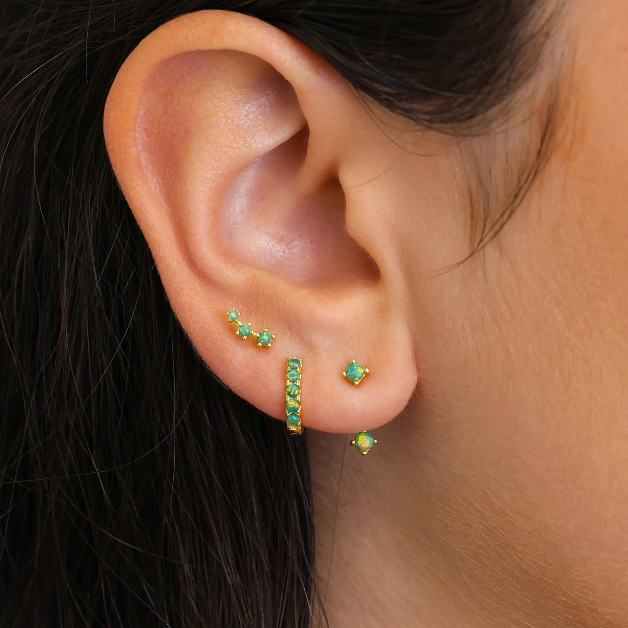 Garden Green Opal Astrid Hoop and | Eyrful Artistry