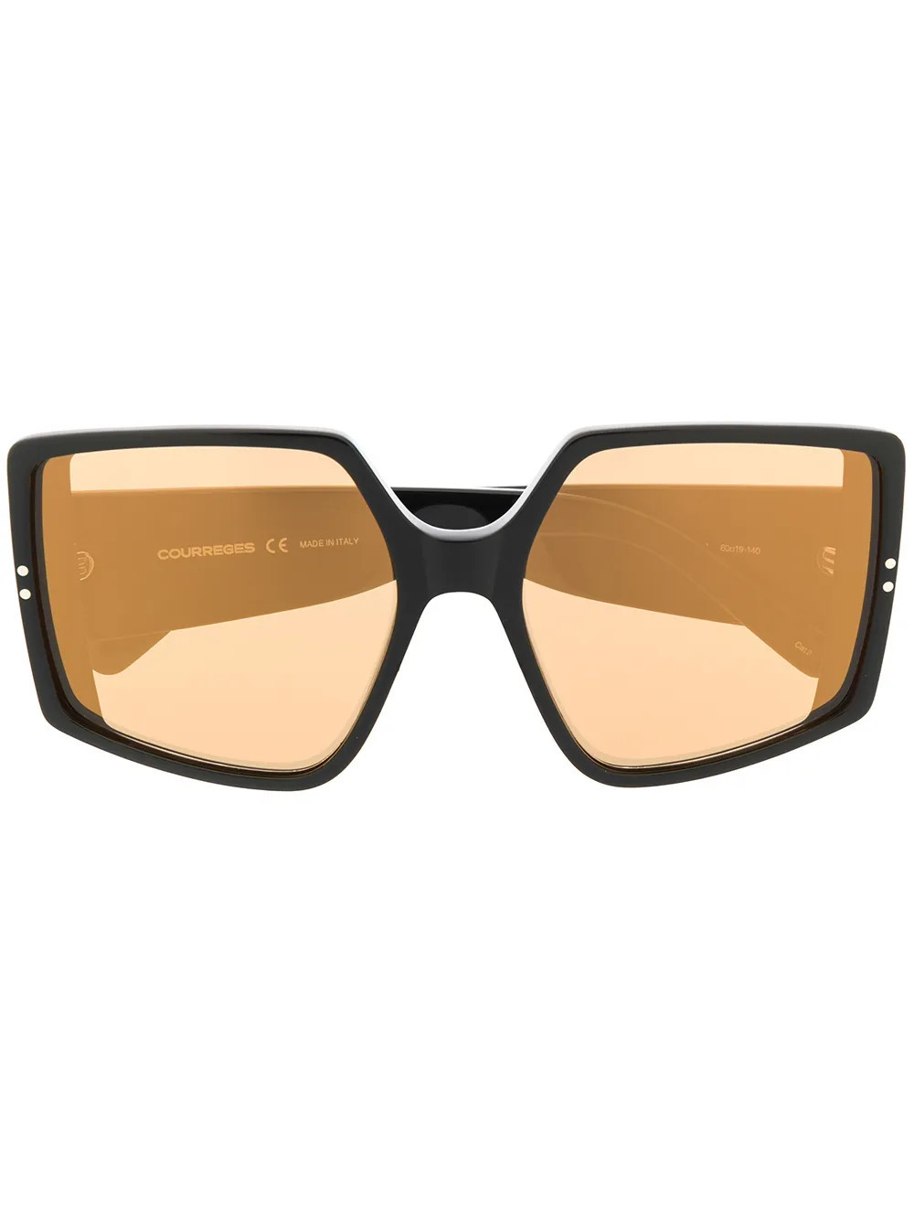 Courrèges oversized square sunglasses - Black | Farfetch Global