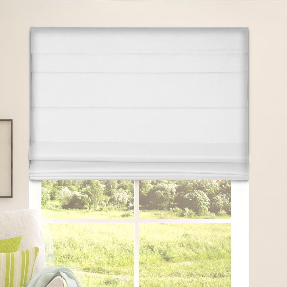 Arlo Blinds Cloud White Cordless Bottom Up Light-Filtering Fabric Roman Shade 34 in. W x 72 in. L... | The Home Depot