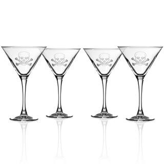 Skull and Cross Bones 10 fl. oz. Clear Martini Glasses (Set of 4) | The Home Depot