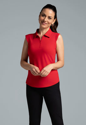 Solid Sleeveless Polo | IBKUL