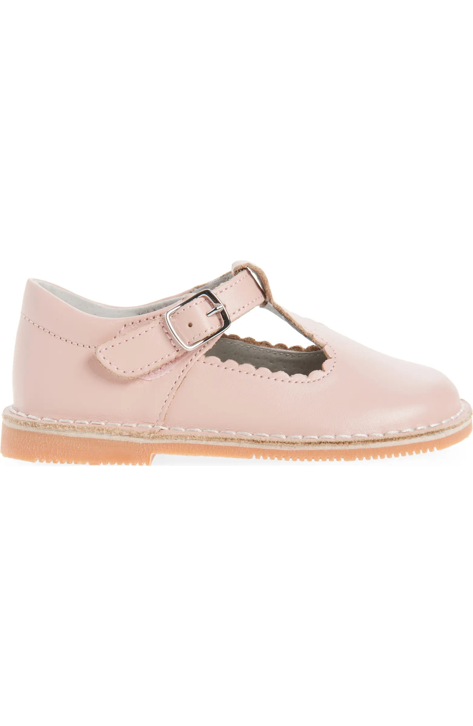 Kids' Selina Scallop T-Strap Flat | Nordstrom