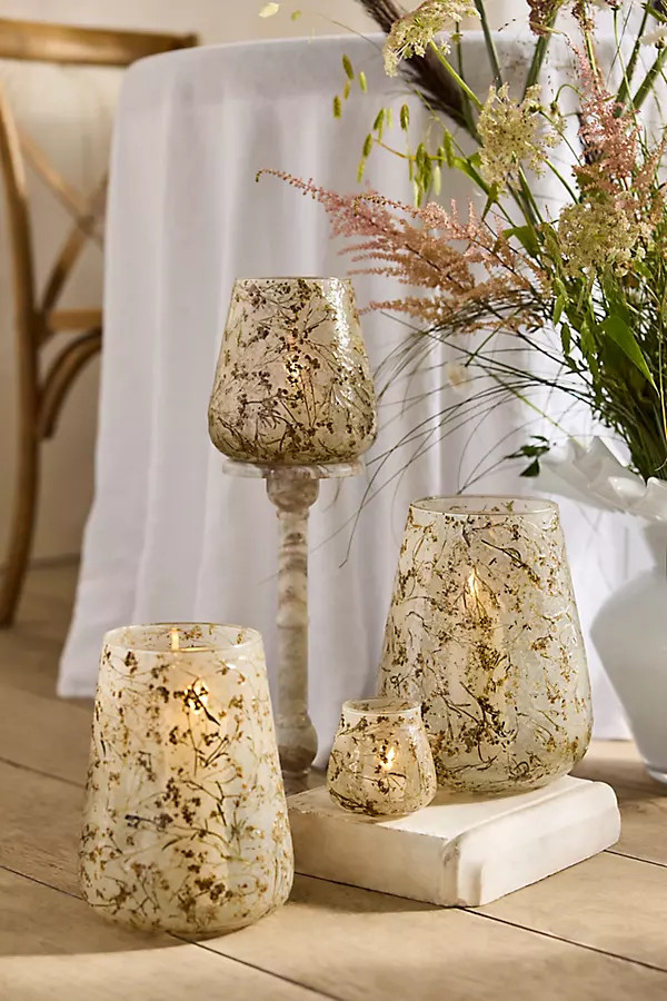 Milky Glass Fern Candle Holder | Terrain