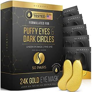 Under Eye Patches (20 Pairs) - Golden Under Eye Mask Amino Acid & Collagen, Under Eye Mask for Fa... | Amazon (US)