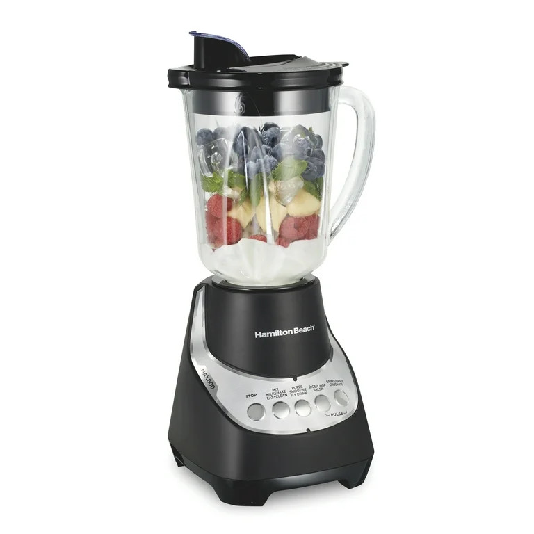 Hamilton Beach Wave Action Quiet Blender, 48 oz. Glass Jar, 12 Blending Functions, Black, 53530F | Walmart (US)