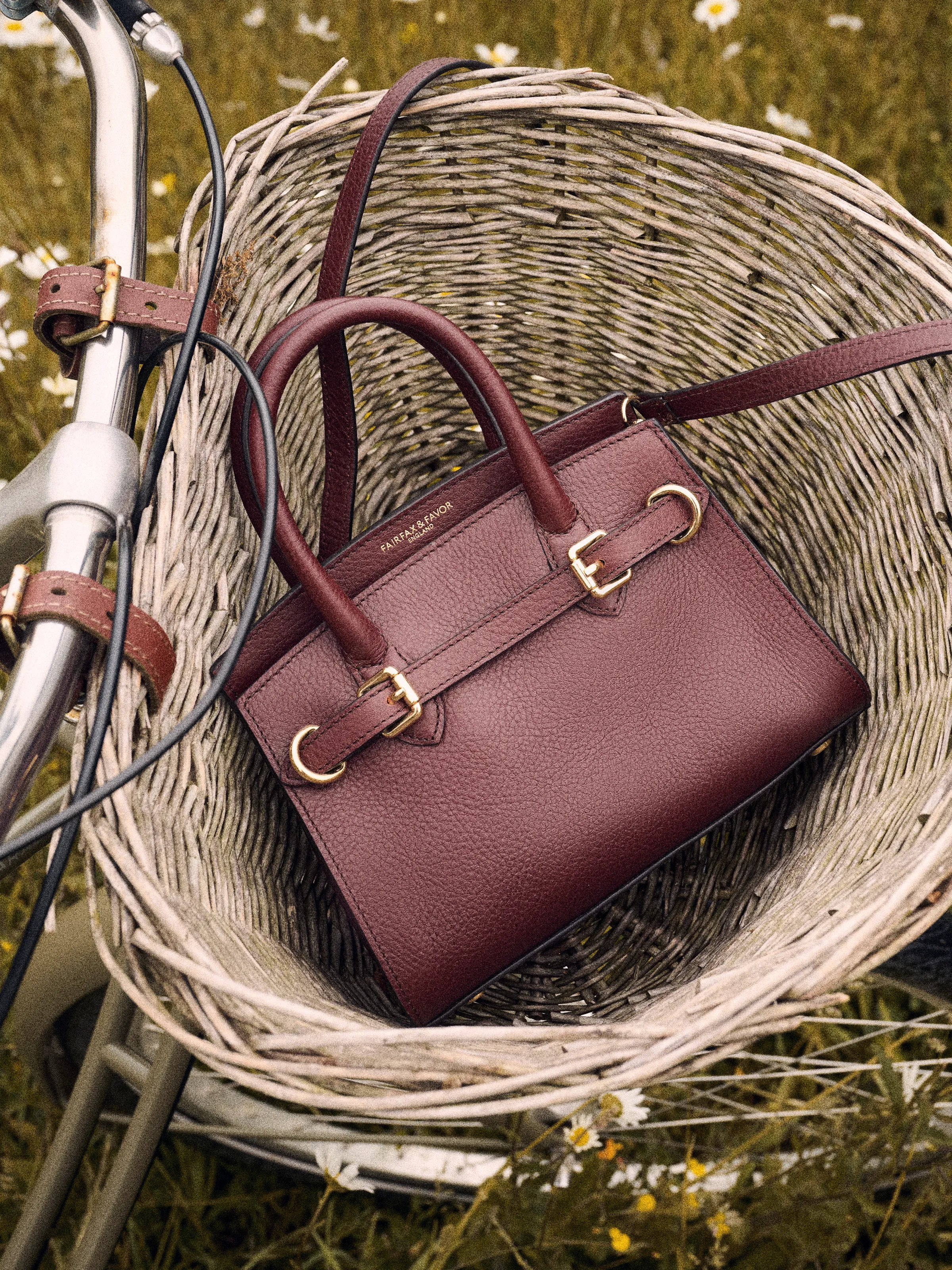 Town & Country Collection - Micro Top Handle Bag - Burgundy | Fairfax & Favor | Fairfax & Favor (UK)