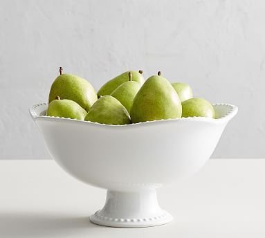Emma Beaded Stoneware Footed Serving Bowl | Pottery Barn (US)