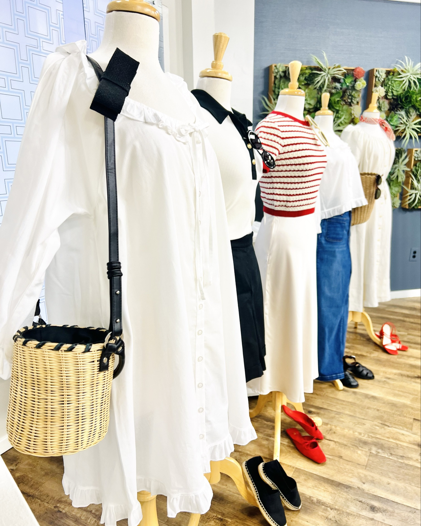 We have this darling babydoll dress from Sonderhaus. Which a very up and coming if not on the verge of exploding clothing company based here in Salt Lake! And what I love about this dress is that it feels like a take on the Parisian staple- the romantic blouse! It’s easy, it’s effortless, flirty has a slight high low hem and it’s perfect for a trip to the farmers market or a summer date night out! I’ve pair with these fabulous little espadrilles, (which are a combo of everything in a must have shoe- espadrille, a mesh, and Mary Jane) a little bucket market bag, and a linen bow.

#LTKStyleTip #LTKFindsUnder100 #LTKSeasonal