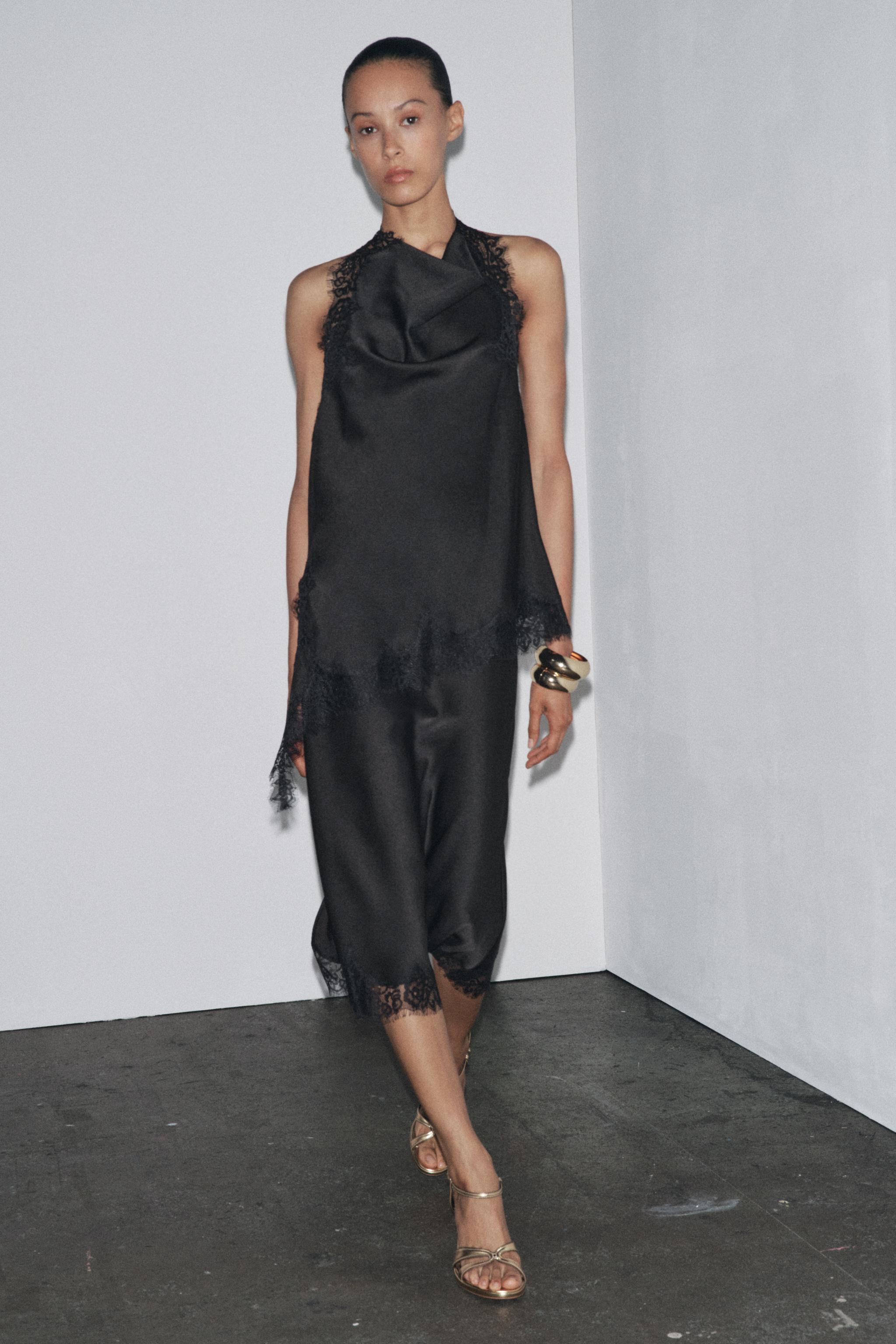 ZW COLLECTION SATIN LACE SKIRT | Zara UK