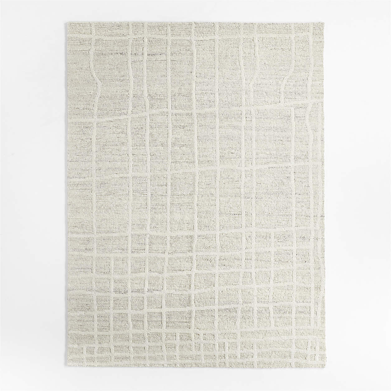 Agen Wool Handwoven Grid Ivory Area Rug 8'x10' + Reviews | Crate & Barrel | Crate & Barrel