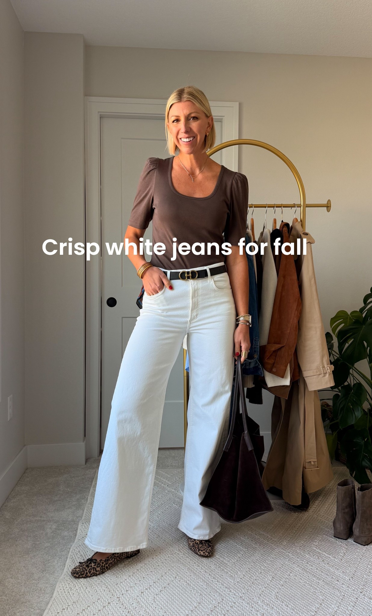 Fall Outfit Formulas with Wide-Leg Whites 🍁 These wide-leg jeans fit true to size with just the right amount of stretch. I’m wearing my usual size 28 (5’10” for reference).

#LTKOver40 #LTKStyleTip #LTKSeasonal