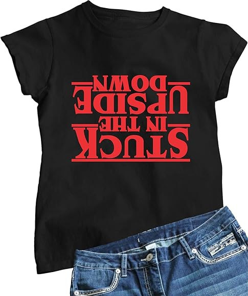 Go All Out Womens Stuck in The Upside Down T-Shirt | Amazon (US)