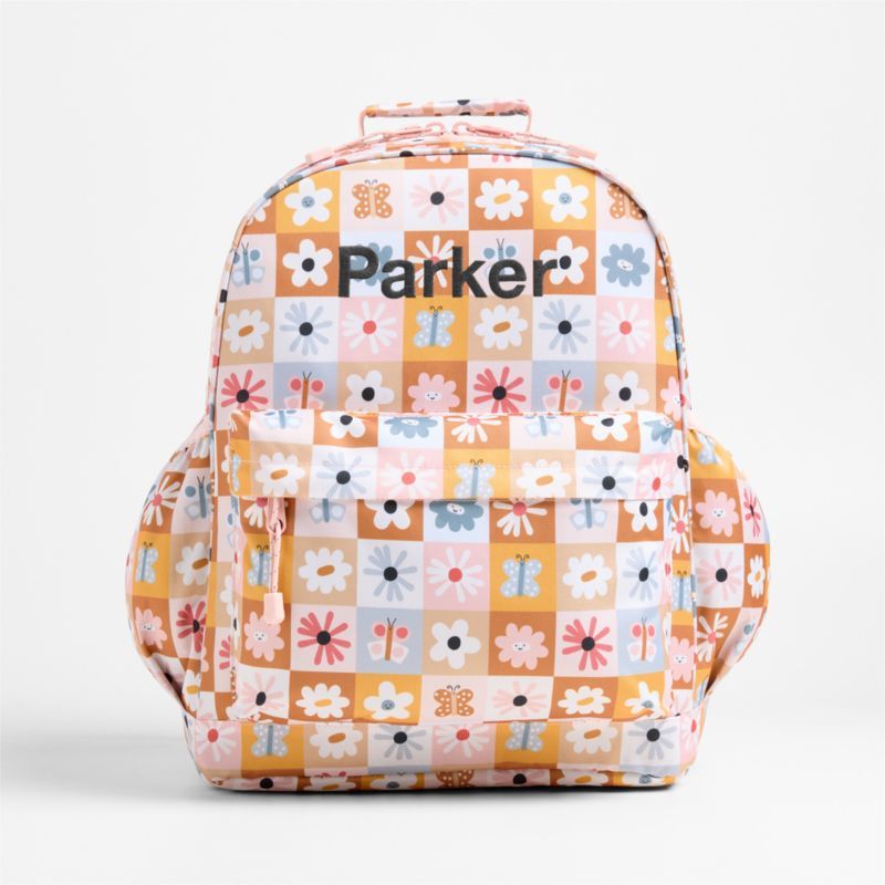 Flower Patch Large Kids Backpack with Side Pockets | Crate & Kids | Crate & Barrel