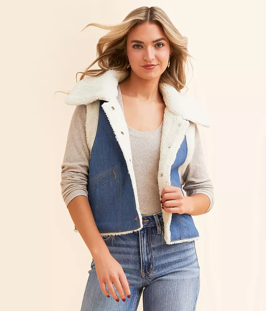 Sherpa Denim Vest | Buckle