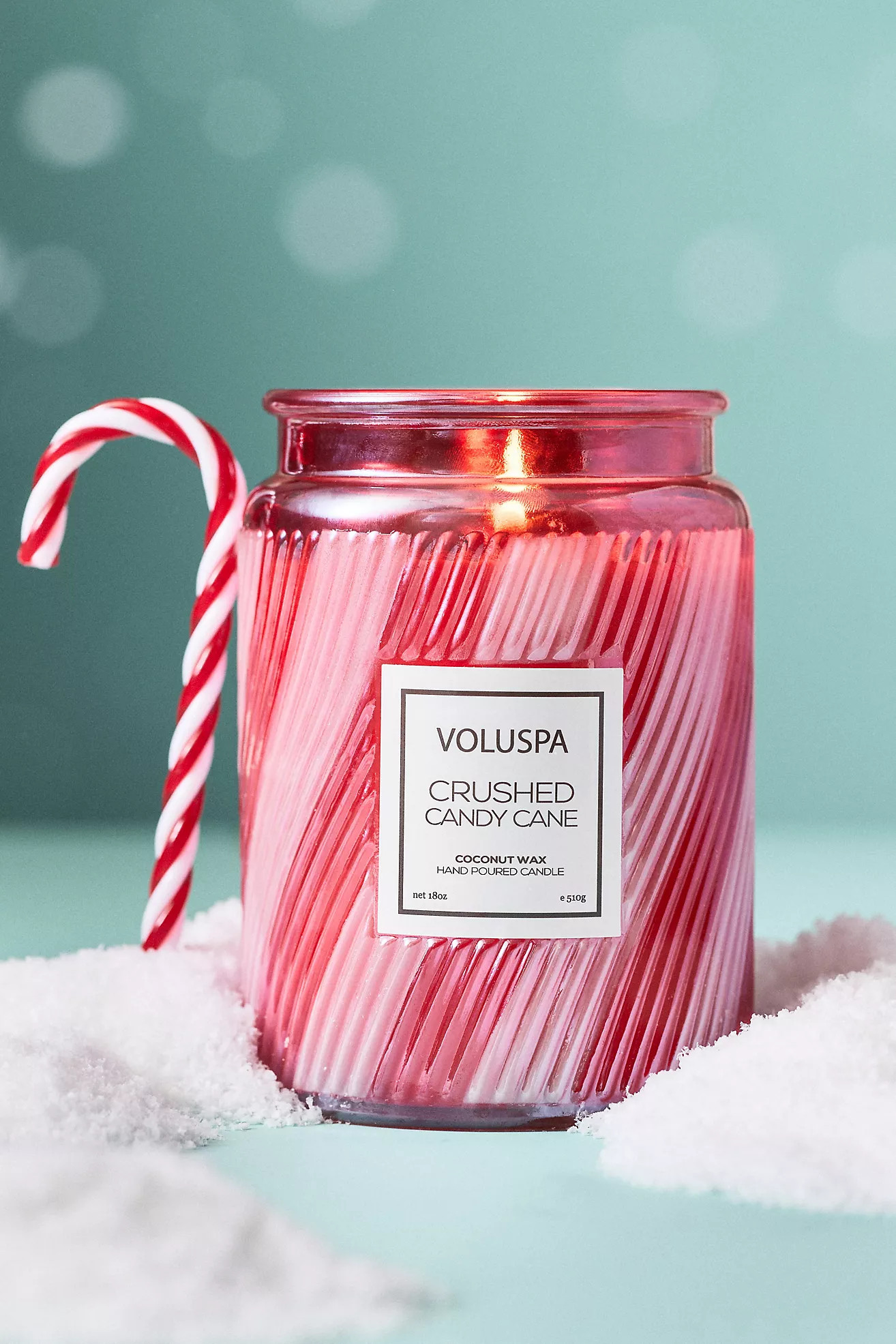 Voluspa Gourmand Crushed Candy Cane Boxed Glass Candle | Anthropologie (US)
