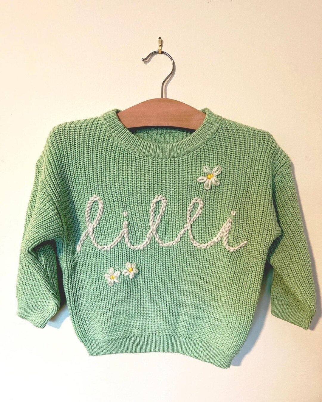 Custom Hand Embroidered Baby/Toddler/Youth Name Sweater | Etsy (US)
