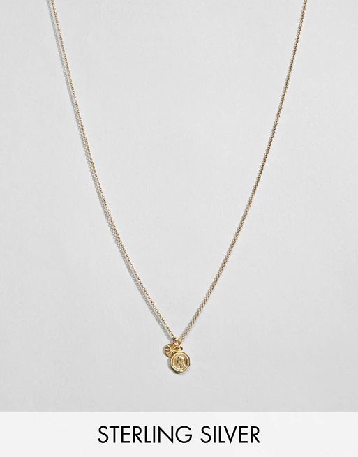 ASOS DESIGN gold plated sterling silver vintage style reversible icon and engraved disc necklace | ASOS US