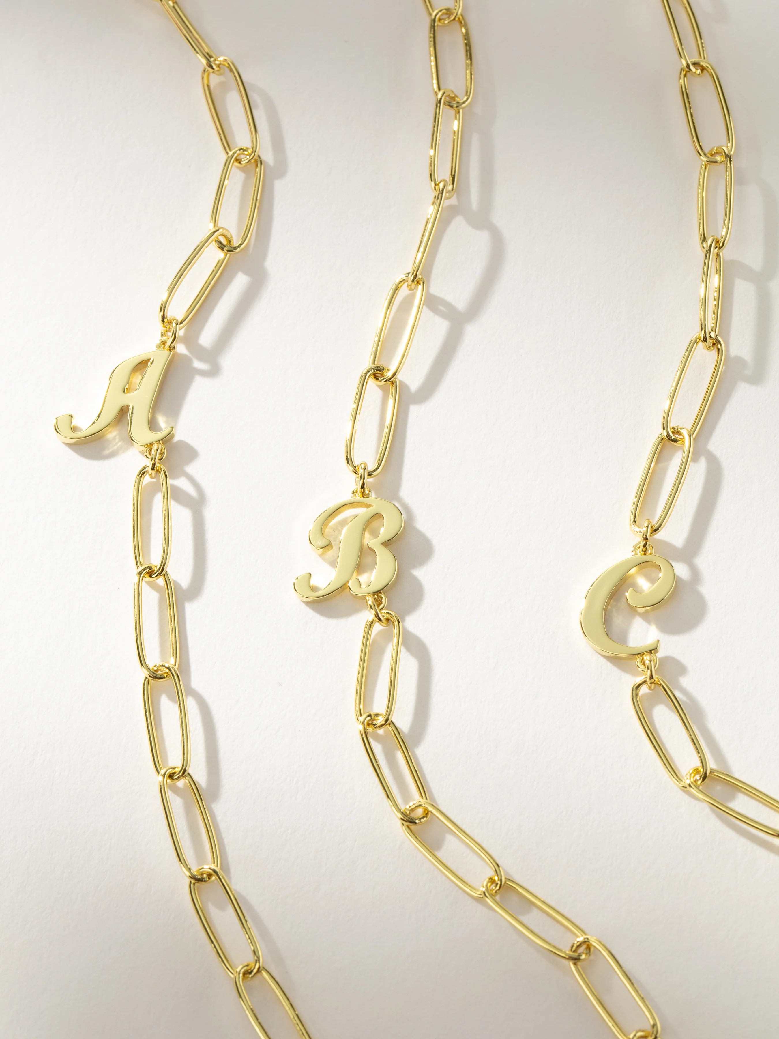 Silver + Gold Cursive Initial Necklace | Chain Letter Necklace | Uncommon James | Uncommon James