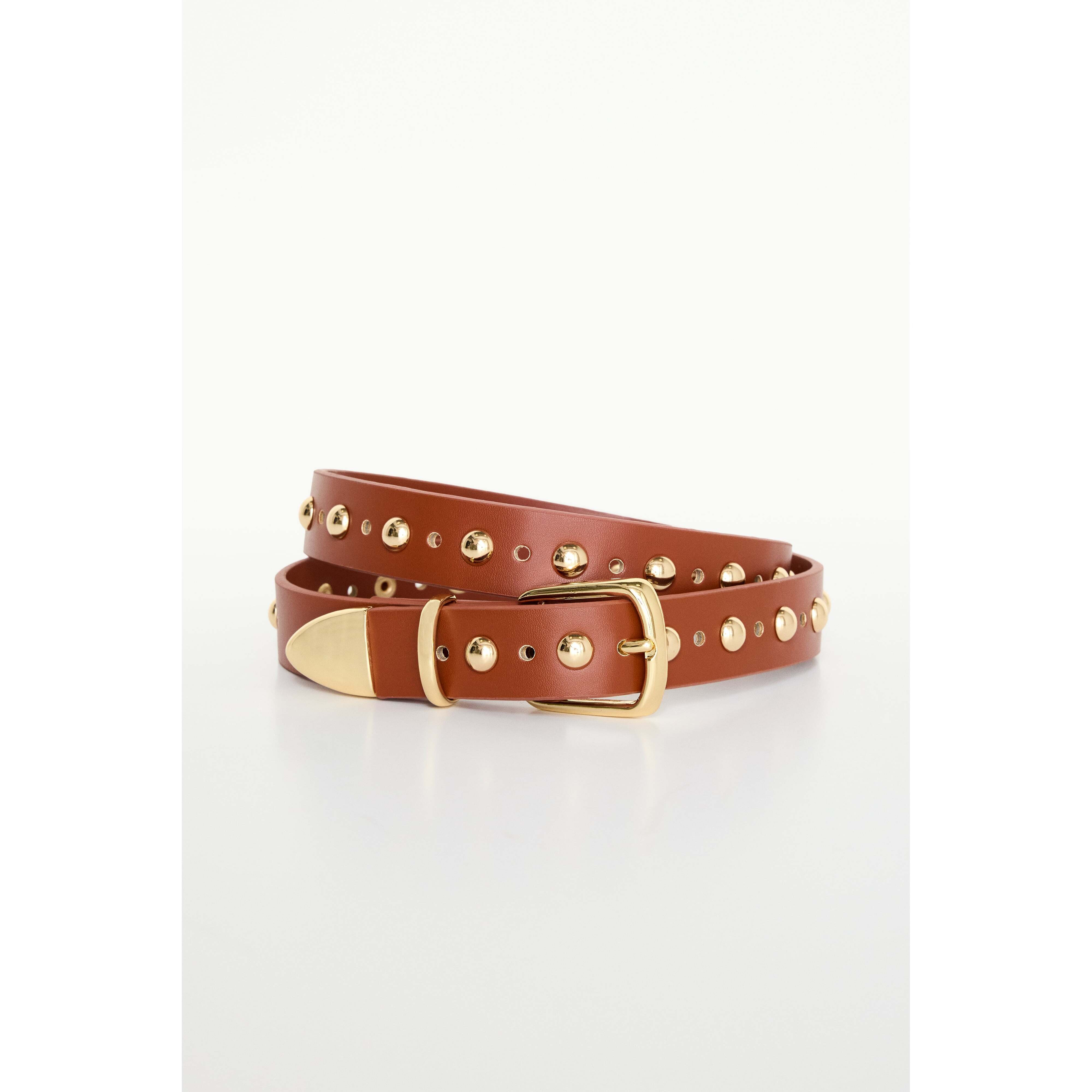 Women's Classic Studded Frontier Belt | Cognac, Size S/M | Good American by KhloÃ© Kardashian | Good American
