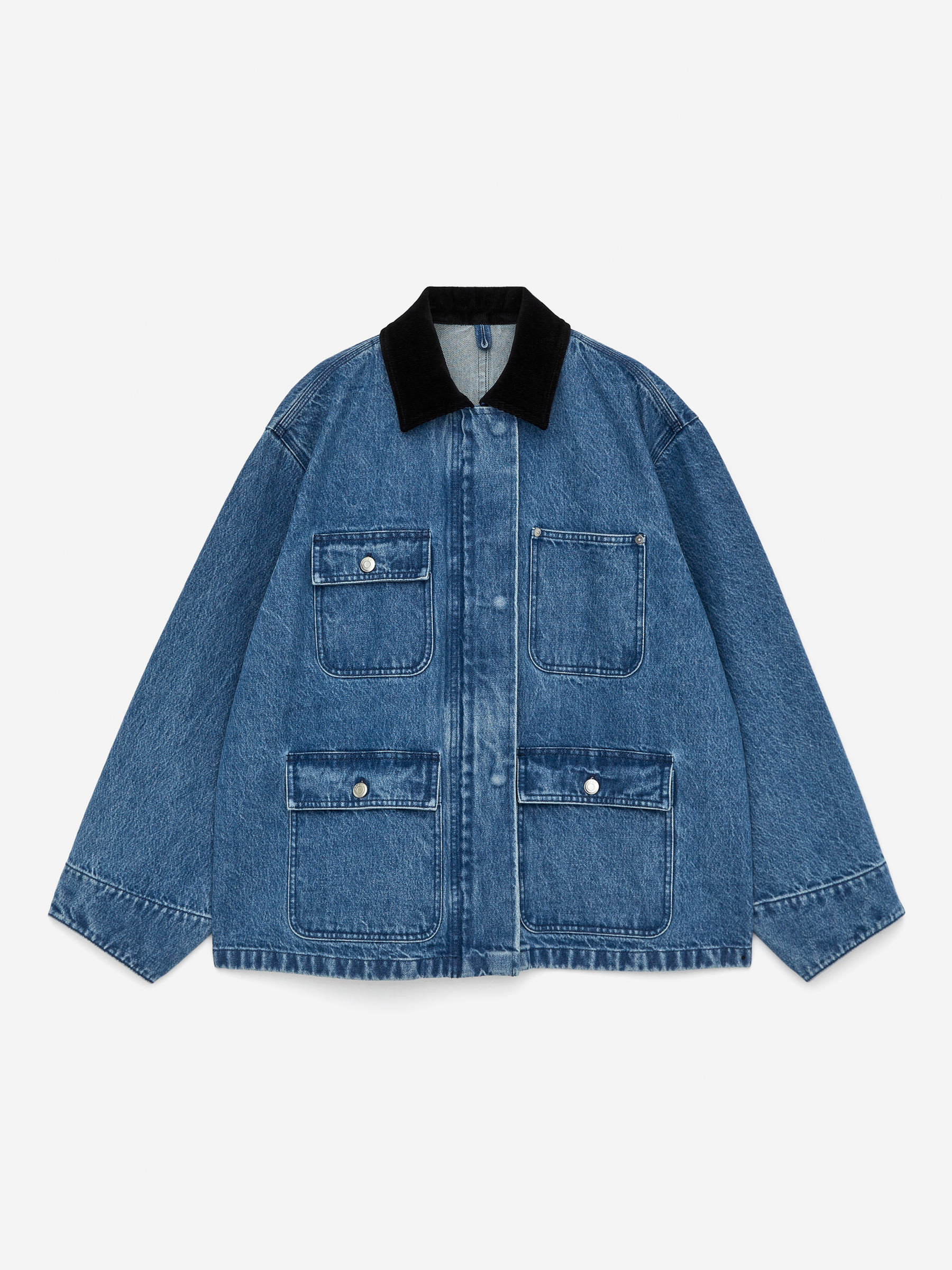 Cord-Collar Denim Jacket – Blue – Women – ARKET GB | Arket UK