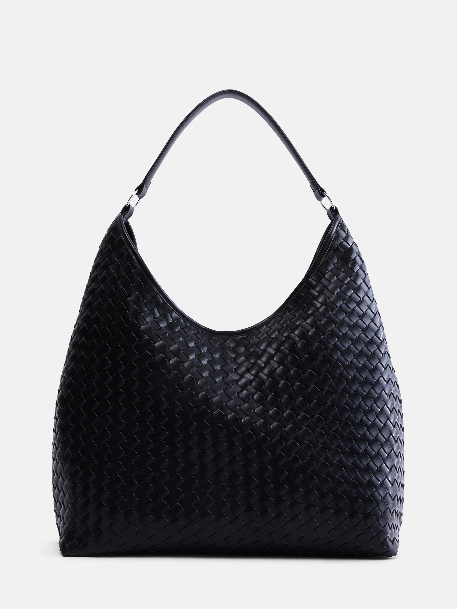 Scenario Women's Woven Hobo Handbag, Black | Walmart (US)