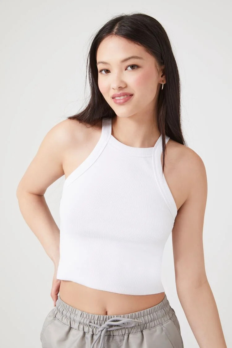 Ribbed Knit Cropped Tank Top | Forever 21 (US)