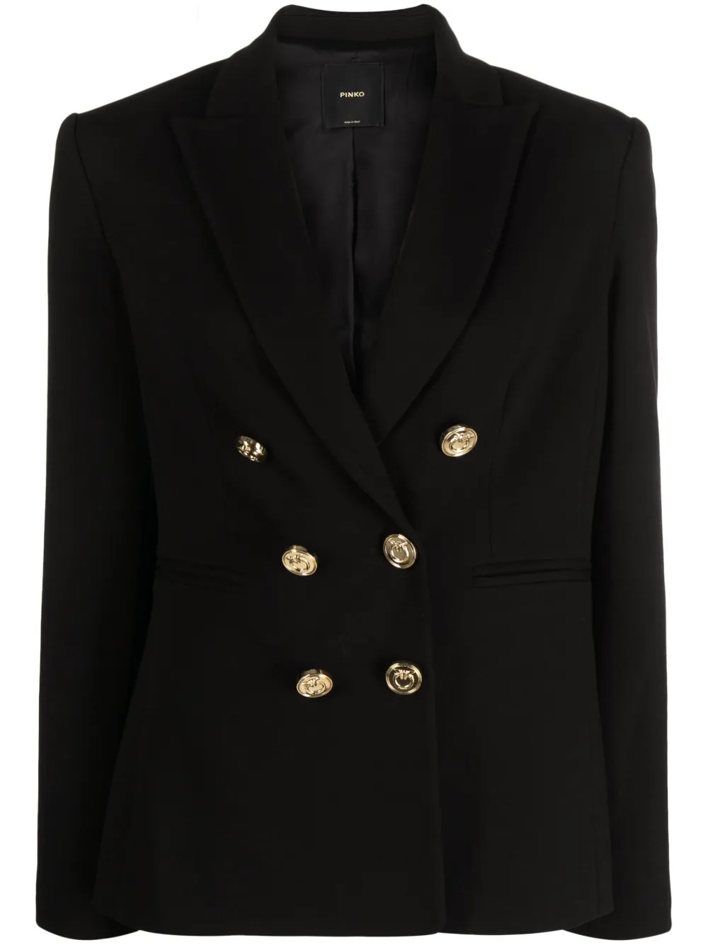 PINKO double-breasted Stretch Blazer | Black | FARFETCH SI | Farfetch Global