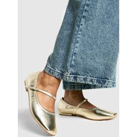 Womens Wide Fit Metallic Ballet Flats - Gold - 10 | boohoo (US & Canada)