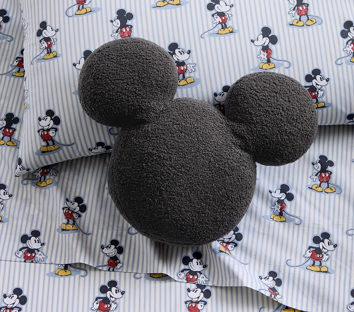 Disney Home x Sanderson Mickey Mouse Shaped Pillow | Pottery Barn Kids