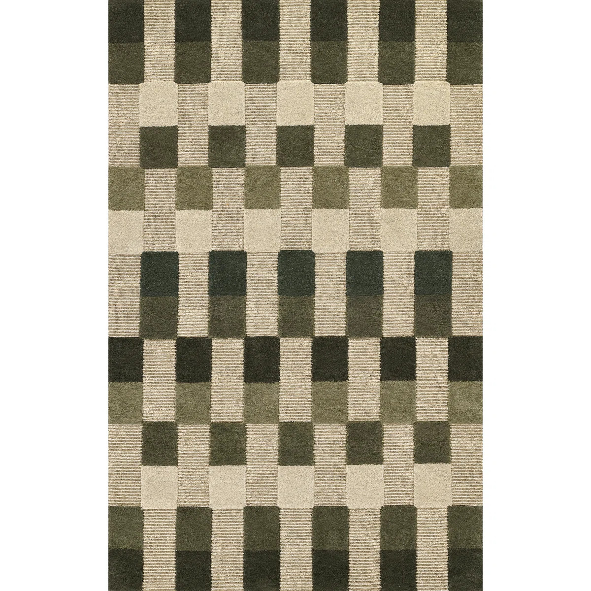 Momeni Fletcher Hand Tufted Wool Striped Green Area Rug 5' X 8' | Wayfair North America