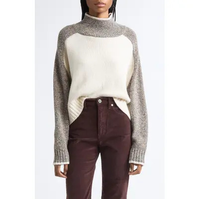 Veronica Beard Malachi Wool Blend Sweater in Oatmeal Melange Multi at Nordstrom, Size X-Small | Nordstrom