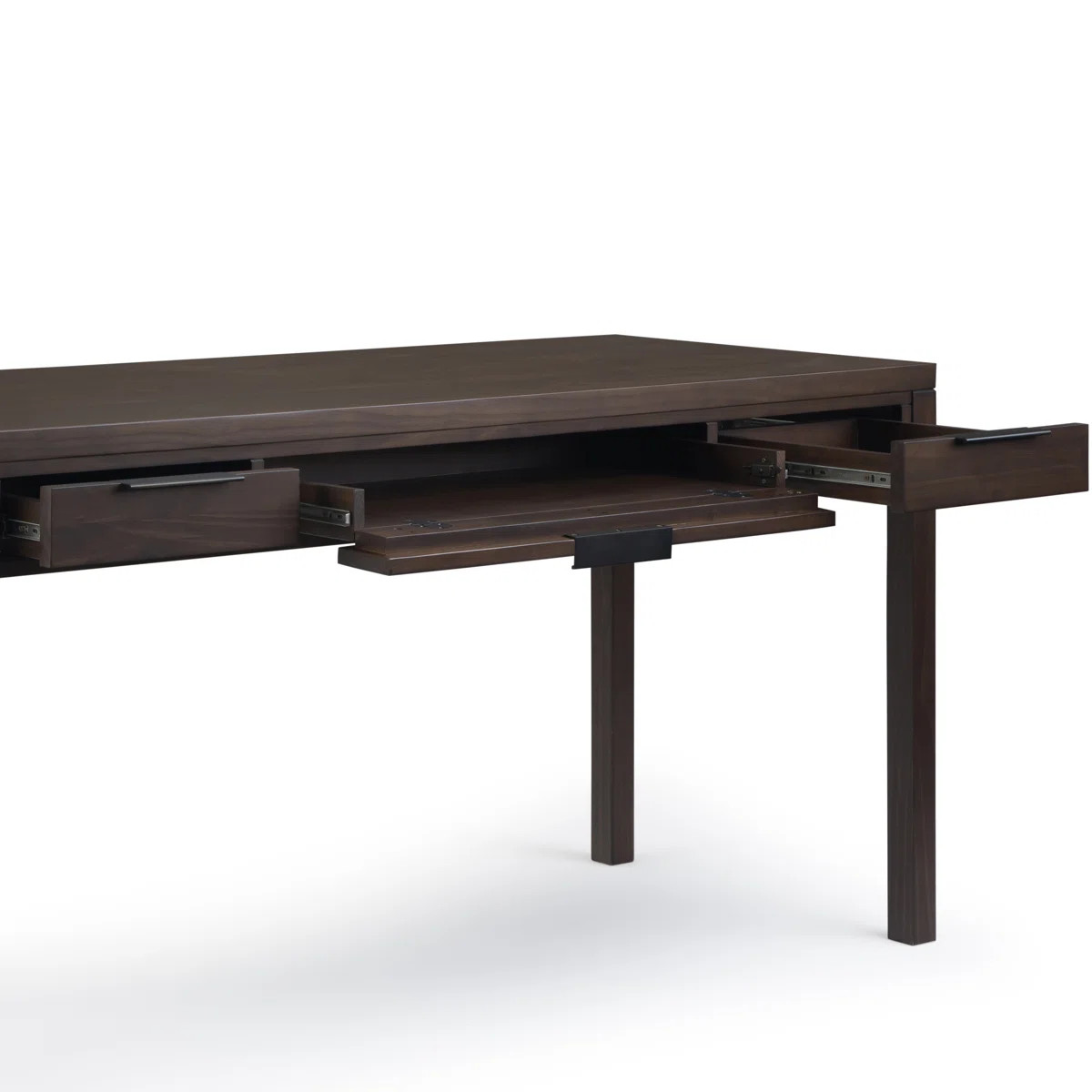 Hollander 60"W Solid Wood Contemporary Writing Desk with 2 Drawers and Flip-Down Keyboard Tray | Wayfair North America