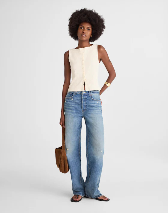 Ribbed Crewneck Shell Top | Madewell